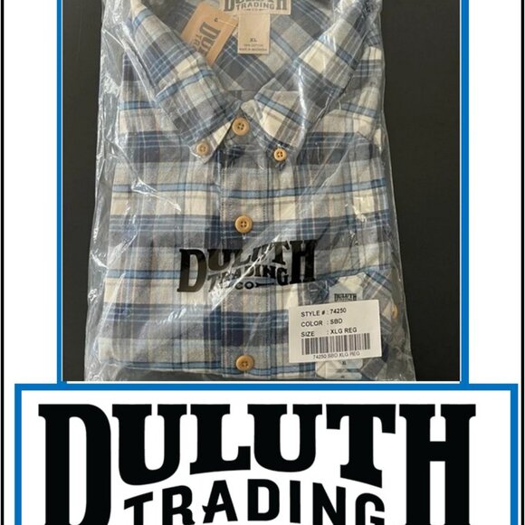Duluth Trading Co Men's Blue Plaid Shirt - Picture 1 of 4